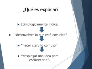 La explicación | PPTX