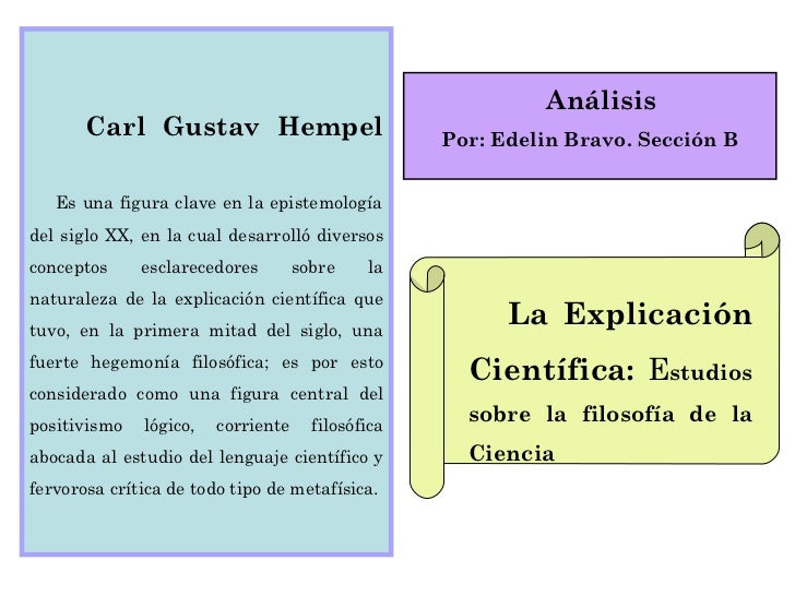 La Explicación Científica La Explicación Científica