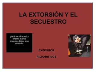 LA EXTORSIÓN Y EL
SECUESTRO
EXPOSITOR
RICHARD RIOS
 