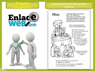 El ágape
eucarístico
La Eucaristía como Sacramento
máximo
 
