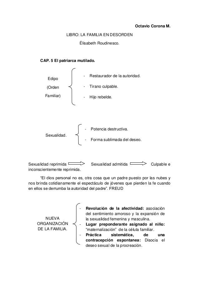 La Familia en Desorden. Elisabeth Roudinesco