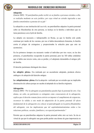 La familia en la legislacion romana | PDF
