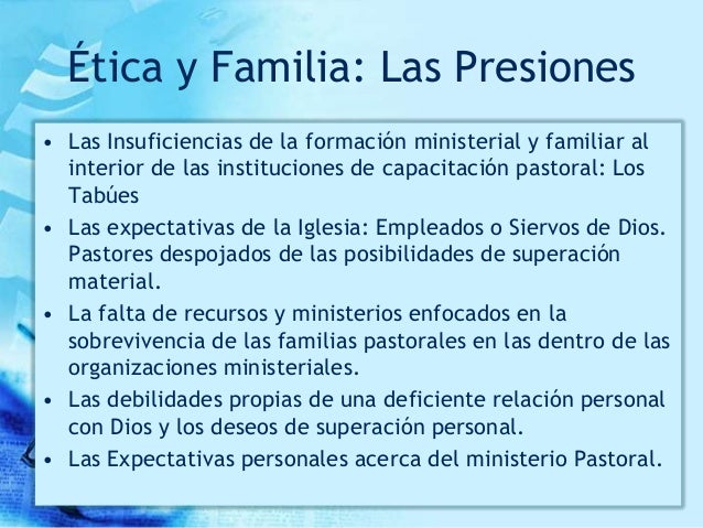 La familia y ética pastoral