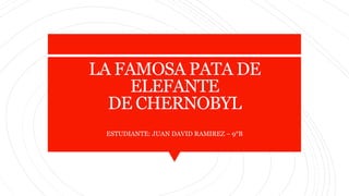 LA FAMOSA PATA DE
ELEFANTE
DE CHERNOBYL
ESTUDIANTE: JUAN DAVID RAMIREZ – 9°B
 
