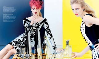 70 71
(From left)
Bibhu MOHAPATRA embroidered silk tulle
dress ($4,660) available at Bergdorf Goodman,
56 Fifth Avenue, New York, NY; (888) 774-2424
SATYA TWENA hat ($800) available satyatwena.com
VAN CLEEF & ARPELS Charleston pendant from
the Charleston collection featuring round diamonds set
in 18K white gold (price upon request) available at
vancleef-arpels.com or (877) 826-2533
(Opposite page)
OSCAR DE LA RENTA silk faille embroidered dress
($5,990) available at Oscar de la Renta, 8446
Melrose Place, Los Angeles, CA; (323) 653-0200
and oscardelarenta.com
VAN CLEEF & ARPELS Rose de No?l earrings with
grey mother-of-pearl motifs and round diamonds set in
18K white gold ($24,100) and Miroir des Eaux ring with
diamonds, white mother-of-pearl and onyx set in 18K
white gold ($20,900) available at vancleef-arpels.com
(Shown on chess board)
GEORG JENSEN silver candle holders (from $300),
crystal vase (from $150) and wine carafe ($175)
available at georgjenson.com
 