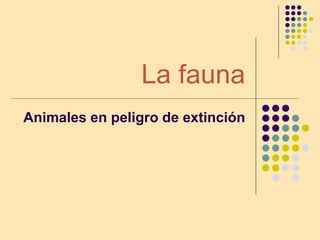 La fauna
Animales en peligro de extinción
 
