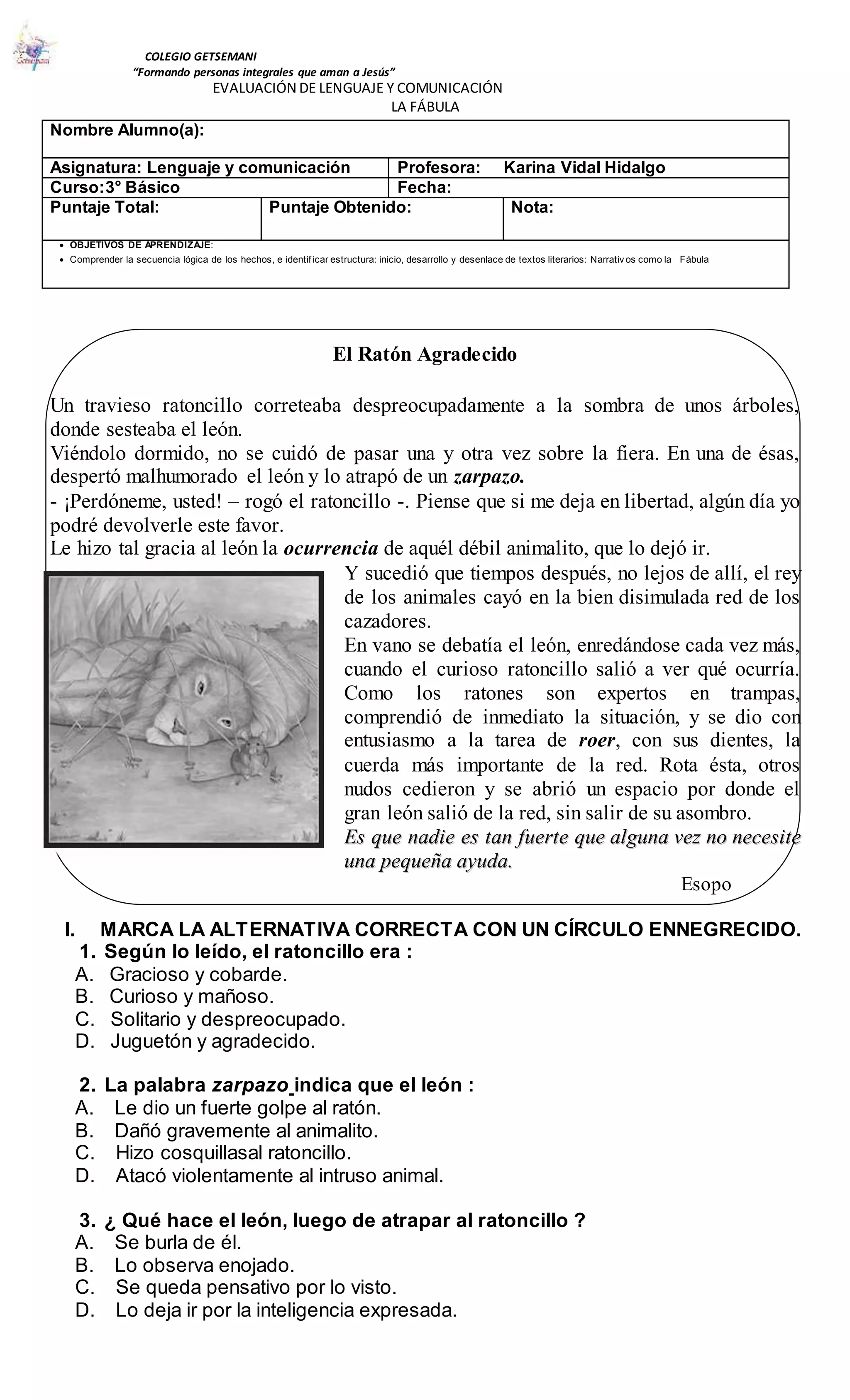 La fábula prueba 17 05 | DOCX