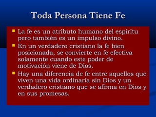 La fe Que Nace De La Oración | PPT