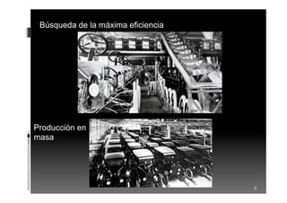 5
Búsqueda de la máxima eficiencia
Producción en
masa
 