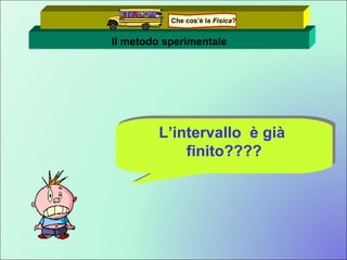 Il metodo sperimentale L’intervallo  è già  finito???? Che cos’è la  Fisica ? 