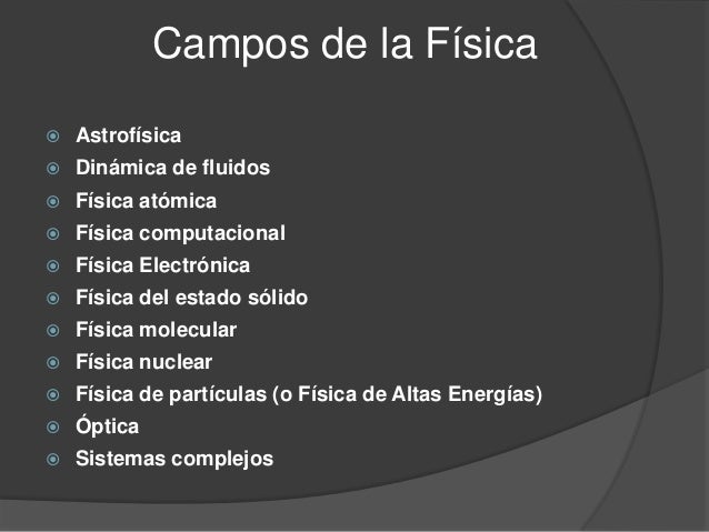 La física y sus ramas con audio