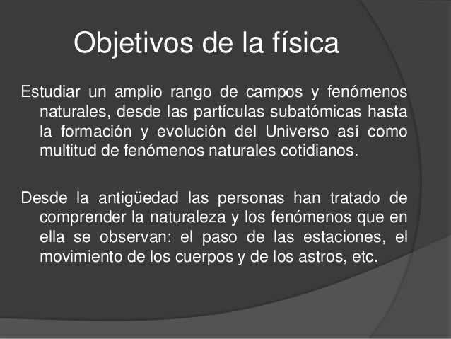 La física y sus ramas con audio