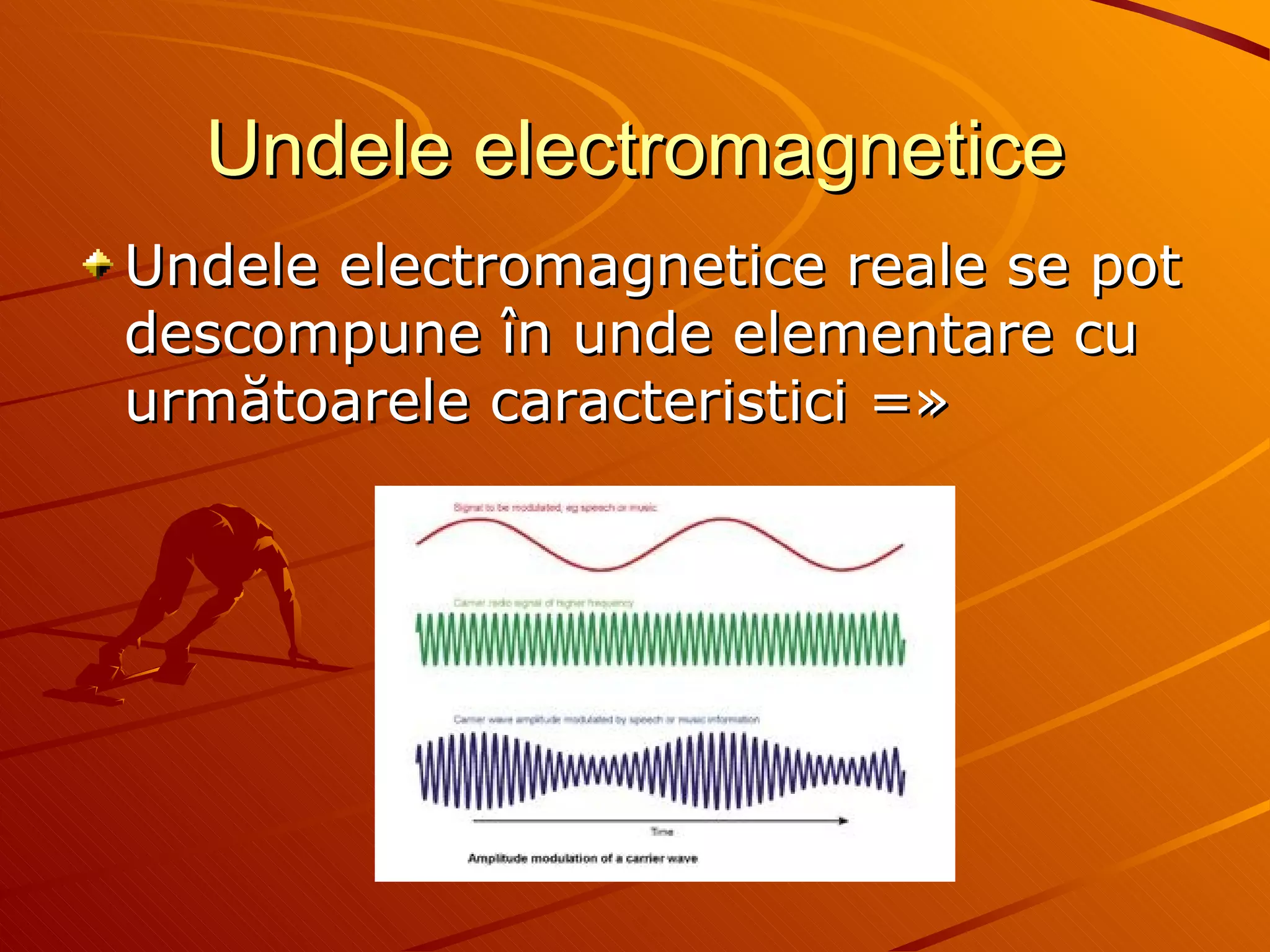 Undele electromagnetice Undele electromagnetice reale se pot descompune în unde elementare cu următoarele caracteristici  = »  