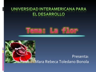 Presenta: Mara Rebeca Toledano Bonola 