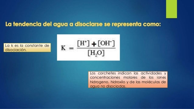 disociacion del agua