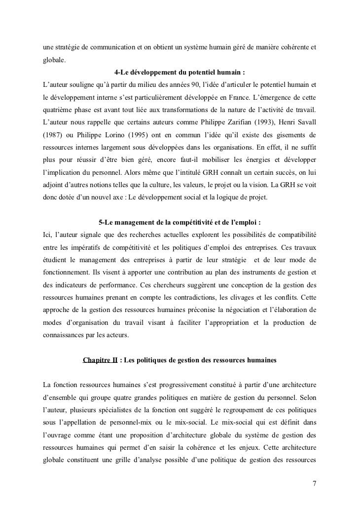La Fonction Rh Fiche De Lecture Du Cnam
