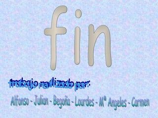 fin trabajo realizado por: Alfonso - Julian - Begoña - Lourdes - Mª Angeles - Carmen 