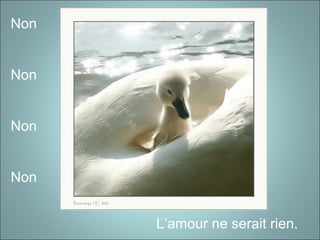 Non
Non
Non
Non
L’amour ne serait rien.
 
