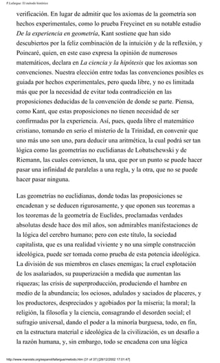 Laforgue Metodo Historico