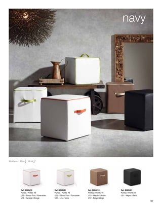 Ref: S092U01 
Puntos / Points: 49 
U01 - Negro / Black 
Ref: S093U13 
Puntos / Points: 49 
U05 - Blanco Puro / Pure white 
U13 - Naranja / Orange 
Ref: S093U21 
Puntos / Points: 49 
U05 - Blanco Puro / Pure white 
U21 - Lima / Lime 
Ref: S094U12 
Puntos / Points: 49 
U10 - Marrón / Brown 
U12 - Beige / Beige 
navy 
40 cm 43 cm 40 cm 
127 
 