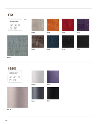 RA05 
RA15 
RA16 
RA01 
rio 
100% Poliéster / Polyester 
RI03 
30ºC 
65% Poliéster / Polyester 
35% Algodón / Cotton 
RA12 
RI14 
RI36 
RI13 
RI26 
RI04 
RI15 
RI17 
RI01 
raso 
30ºC 
154 
 