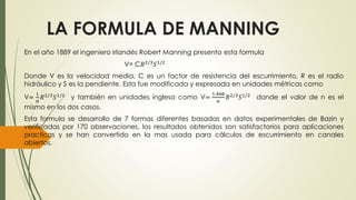 La formula de manning