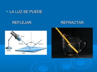

LA LUZ SE PUEDE
REFLEJAR

REFRACTAR

 