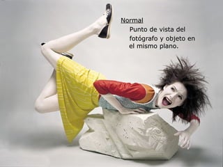 Normal
  Punto de vista del
  fotógrafo y objeto en
  el mismo plano.
 