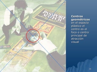 Centros
geométricos
en el espacio
plástico el
centro es el
foco o centro
principal de
atracción
visual




            26
 