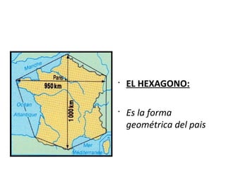•
EL HEXAGONO:
•
Es la forma
geométrica del pais
 