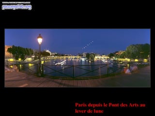Paris depuis le Pont des Arts au lever de lune 