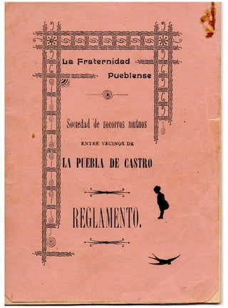 REGLAMENTO (ESTATUTOS) DE LA FRATERNIDAD PUEBLENSE, EDITATO EN 1899