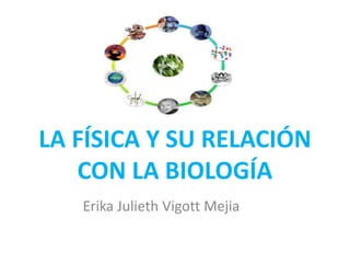 LA FÍSICA Y SU RELACIÓN
CON LA BIOLOGÍA
Erika Julieth Vigott Mejia
 