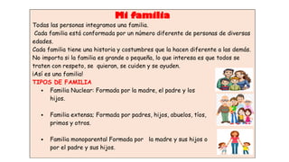 la familia -funciones que cumple y cuales son los tipos de familia que ...