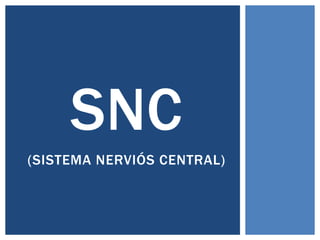SNC
(SISTEMA NERVIÓS CENTRAL)
 
