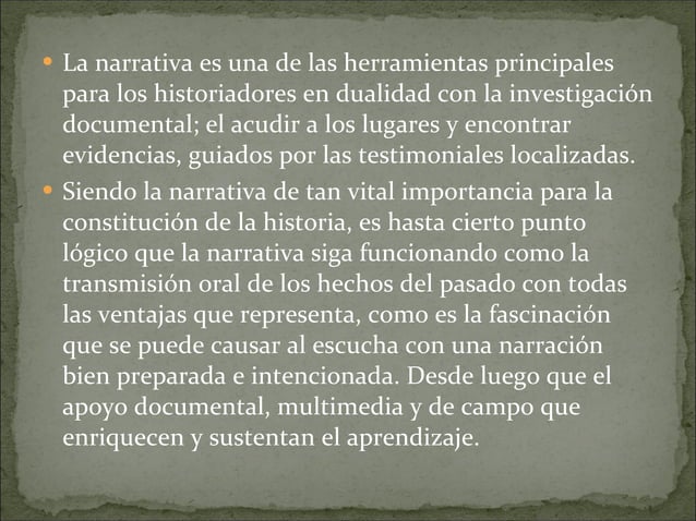 La función de la narrativa en el aprendizaje | PPT