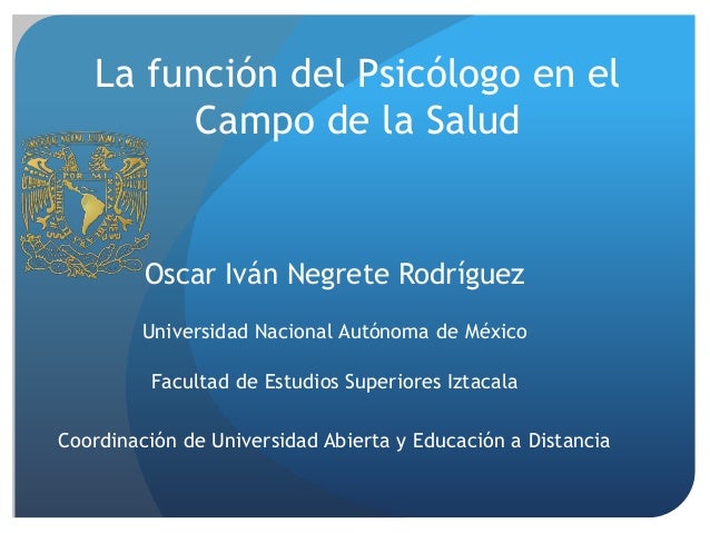 La función del psicólogo en el campo de la salud