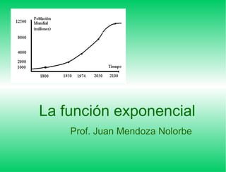 La función exponencial  Prof. Juan Mendoza Nolorbe 