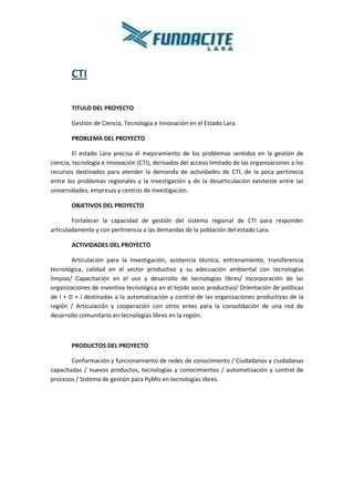 FUNDACITE LARA, Irwing Duarte