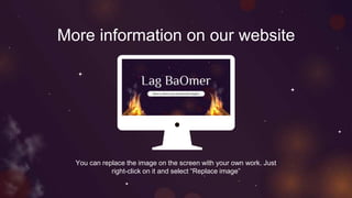 More information on our website
You can replace the image on the screen with your own work. Just
right-click on it and select “Replace image”
 