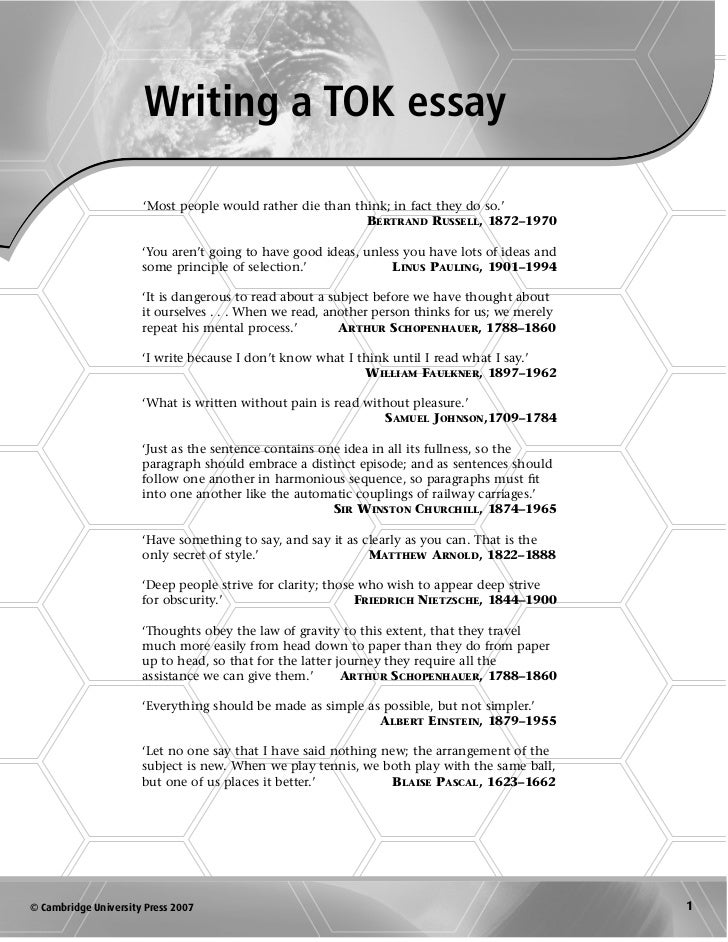 tok essay explained