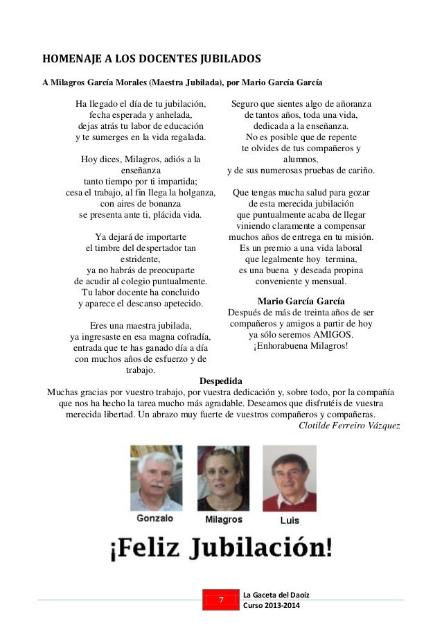 Palabras De Despedida Para Una Maestra Que Se Jubila  Poemas A