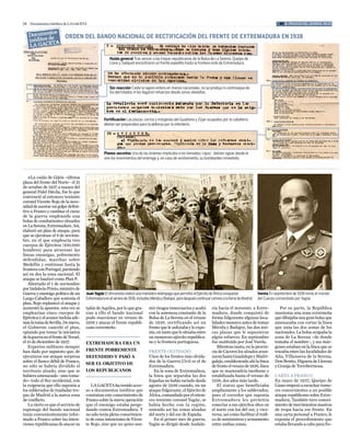 18   Documentos Inéditos de La Gaceta                                                                                                                                  #3 el fracaso del general rojo


                          orden del bando nacional de rectificación del frente de extremadura en 1938


                                                      Huida general Tras vencer a las tropas republicanas de la Bolsa de La Serena, Queipo de
                                                      Llano y Saliquet encontraron un frente expedito hasta la frontera este de Extremadura,




                                                      Sin reacción Caída la región entera en manos nacionales, no se produjo ni contraaque de
                                                      los derrotados ni les llegaron refuerzos desde zonas aledañas.




                                                   Fortificación Las plazas, cerros y márgenes del Guadiana y Zújar ocupados por la caballería
                                                   debían ser preparados para la defensa por la infantería.




                                                   Planes secretos Una de las órdenes implicaba a los llamados ‘rayos’: debían vigilar desde el
                                                   aire los movimientos del enemigo y, en caso de avistamiento, su bombardeo inmediato.



    »La caída de Gijón –última
plaza del frente del Norte– el 21
de octubre de 1937 a manos del
general Fidel Dávila, fue lo que
convenció al entonces teniente
coronel Vicente Rojo de la nece-
sidad de asestar un golpe defini-
tivo a Franco y cambiar el curso
de la guerra empleando una
bolsa de combatientes situados
en La Serena, extremadura. así,
elaboró un plan de ataque, para
que se ejecutase el 8 de noviem-
bre, en el que emplearía tres
cuerpos de ejércitos (100.000
hombres) para atravesar las
líneas enemigas, pobremente
defendidas, marchar sobre
Medellín y continuar hasta la
frontera con Portugal, partiendo
así en dos la zona nacional. el
ataque se bautizó como Plan P.
    abortado el 1 de noviembre
por Indalecio Prieto, ministro de
Guerra y enemigo político de un        Juan Yagüe El africanista realizó una maniobra relámpago que permitió al Ejército de África conquistar             Varela En septiembre de 1936 tomó el mando
Largo caballero que sostenía el        Extremadura en el verano de 1936, incluidas Mérida y Badajoz, para después continuar camino a la toma de Madrid.   del Cuerpo comandado por Yagüe.
plan, Rojo replanteó el ataque y
aumentó la apuesta: esta vez se        talón de aquiles, por lo que gra-         mir riesgos innecesarios y acabó          cía hacia el noroeste, a extre-             Por su parte, la República
emplearían cinco cuerpos de            cias a ello el bando nacional             con la amenaza constante de la            madura, donde conquistó de               mantenía una zona extremeña
ejércitos y el avance incluía ade-     pudo reaccionar en verano de              Bolsa de La Serena en el verano           forma fulgurante algunas loca-           que dibujaba una gran bolsa que
más la toma de Sevilla. De nuevo,      1938 y atacar el frente republi-          de 1938, rectificando así un              lidades menores antes de tomar           amenazaba con cortar la línea
el Gobierno canceló el plan,           cano extremeño.                           frente que le asfixiaba y le expo-        Mérida y Badajoz, las dos úni-           que unía las dos zonas de los
optando por tomar la iniciativa                                                  nía, en tanto que le situaba entre        cas plazas que le supusieron             nacionales. La bolsa ocupaba la
de la guerra en el frente de teruel,                                             un numeroso ejército republica-           algún esfuerzo. en septiembre            zona de La Serena –de donde
el 15 de diciembre de 1937.            extremadura era un                        no y la frontera portuguesa.              fue sustituido por José Varela.          tomaba el nombre–, y sus már-
    expertos militares siempre                                                                                                Mientras tanto, en la provin-         genes estaban en la línea que se
han dado por supuesto que, de          frente pobremente                         FReNte oLVIDaDo                           cia de cáceres los alzados avan-         trazaba entre las localidades de
ejecutarse ese ataque sorpresa         defendido y pasó a                        Unos de los frentes más olvida-           zaron hasta Guadalupe y Madri-           alía, Villanueva de la Serena,
sobre el flanco débil de Franco,                                                 dos de la Guerra civil es el de           galejo, estableciendo ahí la línea       Don Benito, Higuera de Llerena
                                       ser el objetivo de
no sólo se habría dividido el                                                    extremadura.                              de frente el verano de 1936, línea       y Granja de torrehermosa.
territorio alzado, sino que se         los republicanos                             en la zona de extremadura,             que se mantendría incólume y
hubiera amenazado –sino toma-                                                    la línea que separaba las dos             estabilizada hasta el verano de          caRta a FRaNco
do– todo el Sur occidental, con                                                  españas no había variado desde            1938, dos años más tarde.                en mayo de 1937, Queipo de
la exigencia que ello suponía a           La Gaceta ha tenido acce-              agosto de 1936 cuando, en un                 el status quo beneficiaba             Llano empezó a escuchar rumo-
los sublevados de trasladar tro-       so a documentos inéditos que              ataque fulgurante, el ejército de         ampliamente a los sublevados,            res concernientes a un posible
pas de Madrid a la nueva zona          constatan este conocimiento de            África, comandado por el enton-           pues el corredor que suponía             ataque republicano sobre extre-
de conflicto.                          Franco sobre la nueva operación           ces teniente coronel Yagüe, se            extremadura les permitía                 madura. también tuvo conoci-
    Lo cierto es que el servicio de    que el enemigo estaba perge-              había hecho con la región,                conectar a sus ejércitos sitos en        miento de movimientos masivos
espionaje del bando nacional           ñando contra extremadura. Y               uniendo así las zonas alzadas             el norte con los del sur, y vice-        de tropa hacia ese frente. en
tenía convenientemente infor-          no sólo tenía pleno conocimien-           del norte y del sur de españa.            versa, así como facilitar el tráfi-      una carta personal a Franco, le
mado a Franco sobre las inten-         to de estas intenciones de Vicen-            en el primer mes de guerra,            co de suministros y armamento            exponía el procedimiento que
ciones republicanas de atacar su       te Rojo, sino que no quiso asu-           Yagüe se dirigió desde andalu-            entre ambas zonas.                       estaba llevando a cabo para fre-
 