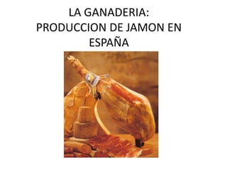 LA GANADERIA:
PRODUCCION DE JAMON EN
ESPAÑA
 