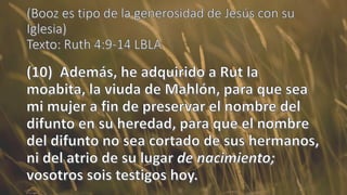La generosidad de booz con ruth 1 13-19 | PDF