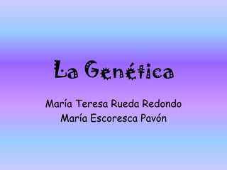 La Genética María Teresa Rueda Redondo María Escoresca Pavón 