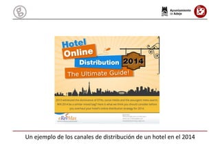 Un	
  ejemplo	
  de	
  los	
  canales	
  de	
  distribución	
  de	
  un	
  hotel	
  en	
  el	
  2014	
  
 
