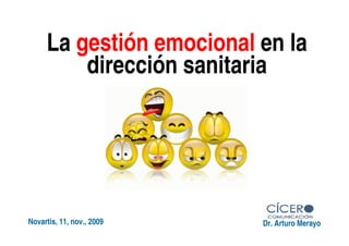 La gestión emocional en la
         dirección sanitaria




Novartis, 11, nov., 2009   Dr. Arturo Merayo
 