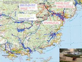 54
Préfecture de
la zone sud
Présentation ENTPE 28 janvier 2011
Draguignan 15/06 - 18H57 : Hélico GD
Montpellier 34 treuillages 84 secourus
Draguignan 15/06 - 19H15 -22H09 :
D131 23 treuillages 45 secourus
Draguignan 15/06 - 18H12 23H46 : D06
106 treuillages 122 secourus treuillages
Draguignan 15/06 - 18H59 – 21H14 :
D34 6 treuillages
Draguignan 15/06 - 18H05 : PUMA
armée de terre 73 treuillages
Draguignan 15/06 - 20H03 : EC 135
Douanes 58 sauvetages
Vidauban Draguignan 15/06 - 18H47 –
0H15 : D83 70 treuillages 60 secourus
 