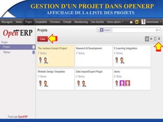 GESTION D’UN PROJET DANS OPENERP 
AFFICHAGE DE LA LISTE DES PROJETS 
 
